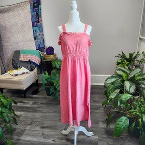 Vintage 1970's Red & White Sundress, Handmade  AS IS